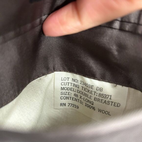 PIERRE BALMAIN Men 100% Wool Gray Double Breasted Single Button Suit Jacket 48XL - Picture 11 of 11